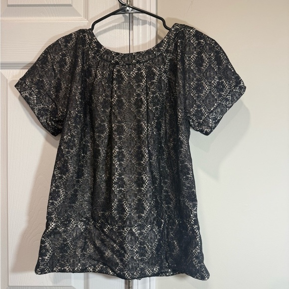 Marc by Marc Jacobs Black Metallic Medallion Lace Bow Detail Top XS - Picture 3 of 6